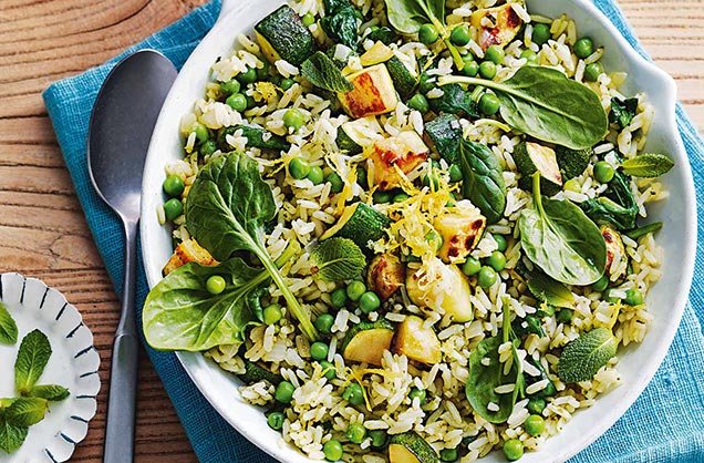 Tuesday: Courgette, pea and lemon pilaf