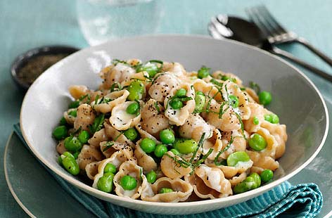 Creamy pasta shells with mint recipe