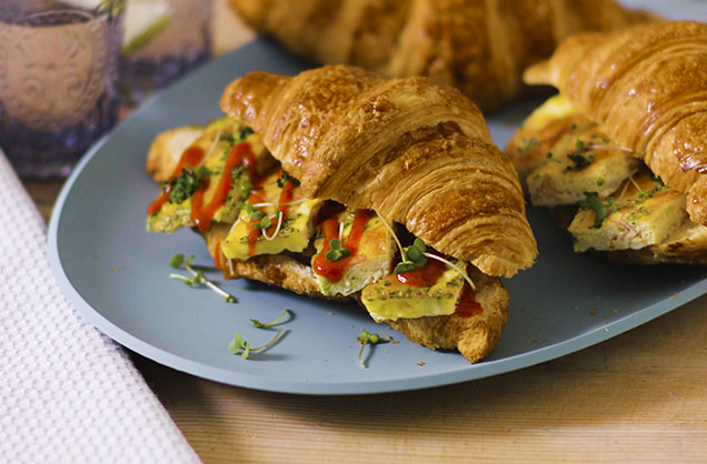 Quiche-stuffed croissants