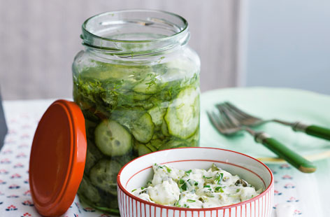 Use this brilliantly easy pickled cucumber recipe to add a garnish to fish and meat dishes alike.