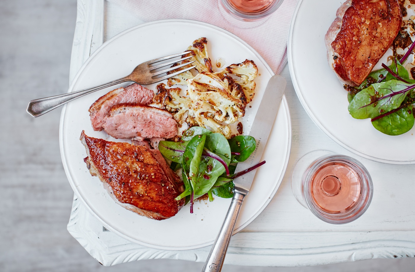 Duck with five spice roasted cauliflower recipe