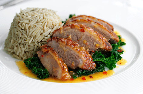 Duck with chilli and orange sauce recipe