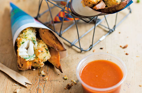 Get the kids involved with making these fish fingers and sweet potato wedges for a fantastic family meal.