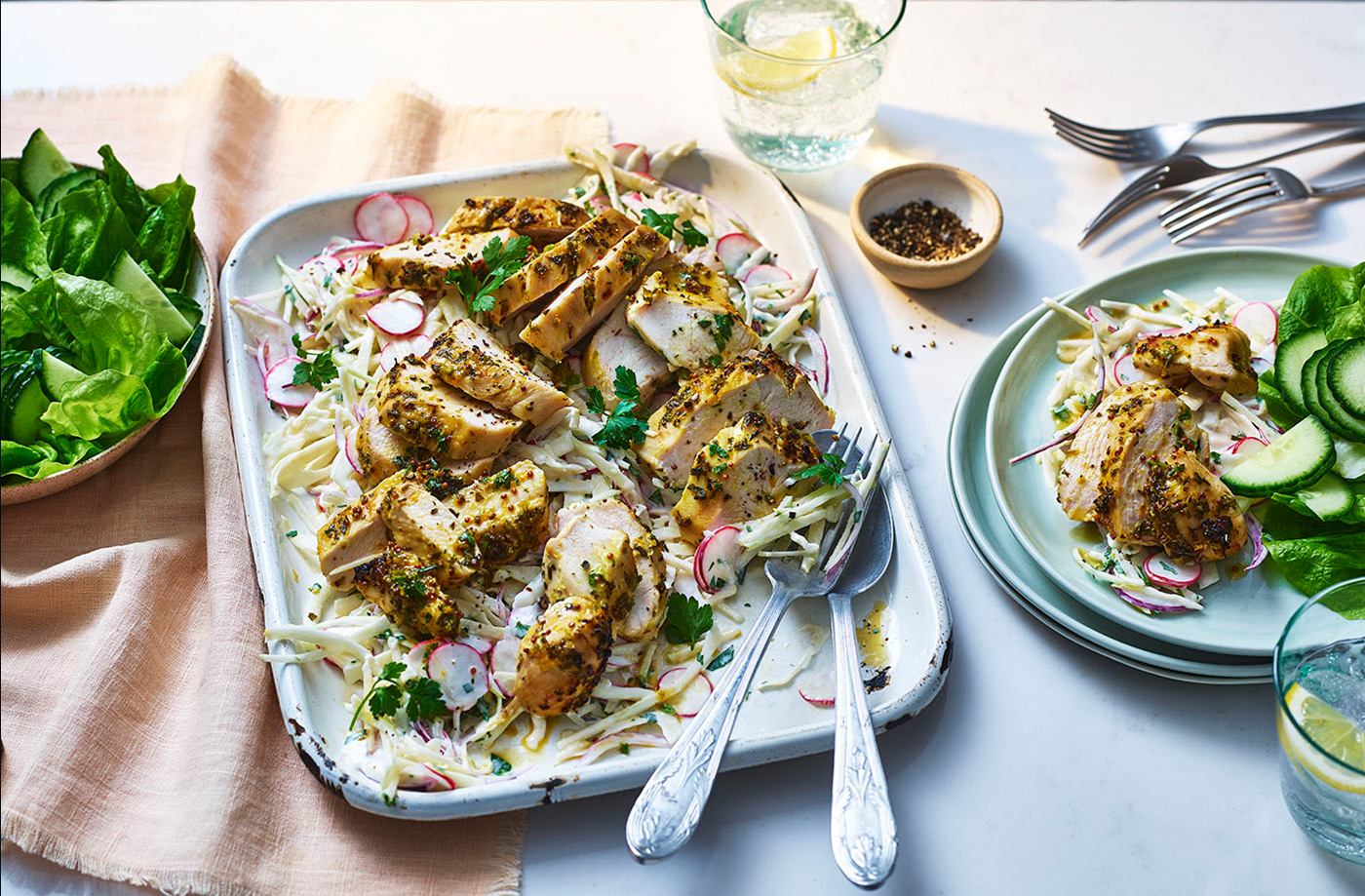 Zesty citrus chicken with slaw  recipe