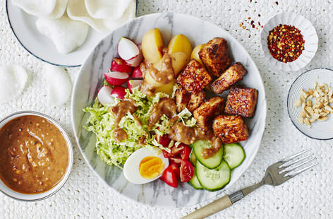 This tofu-packed salad bowl is seriously stunning. Literally translating to 'mix mix', gado gado is an Indonesian classic that really celebrates bold flavours by combining with crisp, fresh ingredients