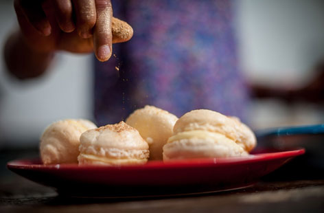 Macarons can be tricky to master, but this glittering festive version will be well worth the work to delight guests over the festive period. Serve as petit fours or wrap up in a gift box and give to loved ones as an impressive home made gift.