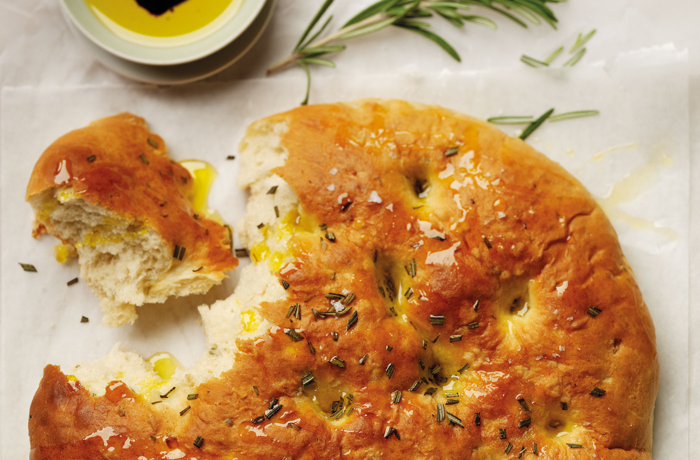 Garlic and rosemary focaccia style bread recipe