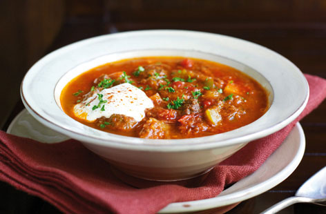 This Hungarian soup takes a little while to make, but it makes 8 portions, so it's great for batch-cooking. 
