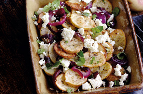 An delicious combination of King Edward potatoes with feta cheese and lemon