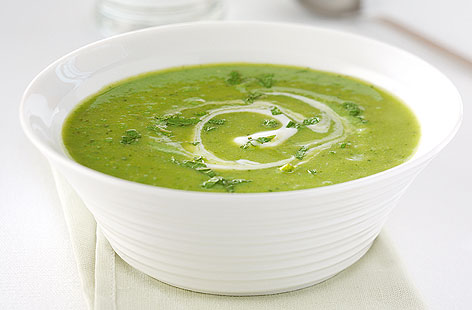 This pea and mint soup is sweet and delicious, perfect for spring evenings with a bit of a chill in the air. Softened onion and potato are simmered in stock before being blitzed with peas and a dash of yoghurt for a creamy, tangy touch.