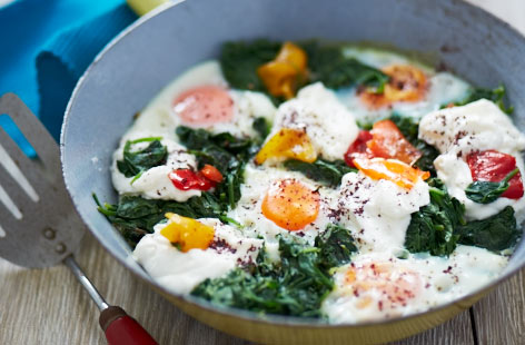 Baked eggs with ricotta and sumac  recipe