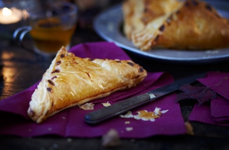 Bake up a batch of these delicious pasties for a savoury Bonfire Night treat, loaded with sausagemeat and paprika-spiced baked beans.