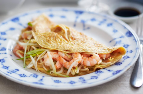 Chinese-style omelette with prawns recipe