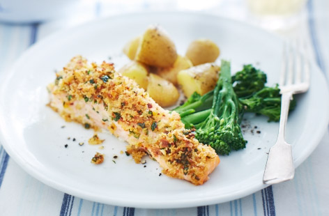 Grilled salmon steaks with a five spice crust recipe