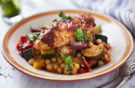 Moroccan chicken with chickpeas   recipe