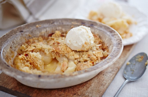 Pear and almond crumble recipe