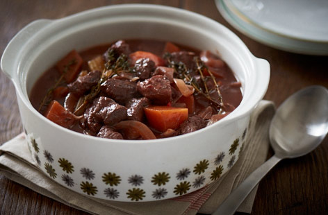 Rich beef and wine casserole recipe