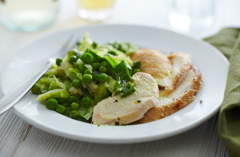 Rotisserie chicken with cabbage and leek boullion recipe