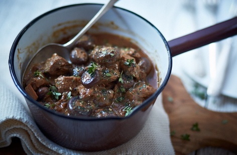 Some slow-cooker recipes are easier than others, and this one for beef and mushroom stroganoff is an absolute winner. Place almost all of the ingredients in the slow-cooker and let it work its magic. Add the crème fraiche and mushrooms an hour before serving.