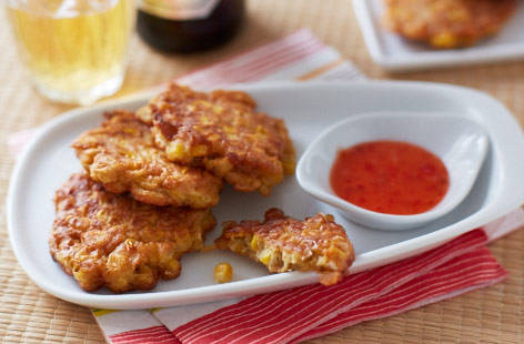 Spicy corn fritters recipe