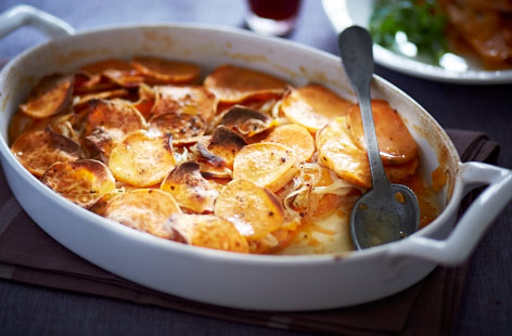 Sweet potato bake with rocket salad recipe