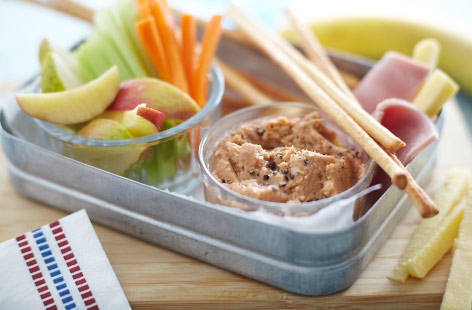 Bean and tuna pâté with dippers recipe