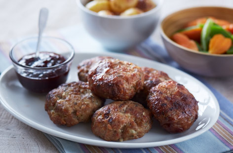 These sage and onion-flavoured stuffing burgers use lean turkey mince for a lighter take on a burger. We’ve swerved the bun and chips too, and served them with cranberry sauce for dipping in. Just pick whatever veg you want alongside.