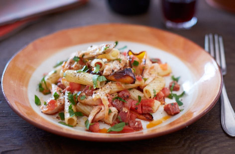 Warm chicken and chorizo pasta salad recipe