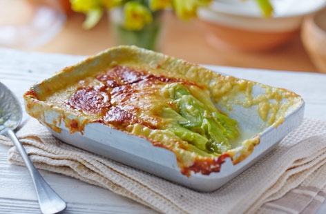 Welsh rarebit topped leeks recipe
