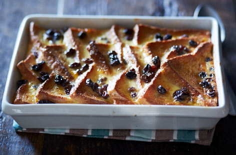 This brandy bread and butter pudding is made by soaking a wheat-free loaf in eggs, cream, and milk and flavoured with aromatic vanilla, brandy, and raisins. You could use a regular loaf, if you prefer. Comforting classic with a twist, this is one epic pud for after your Sunday roast or Christmas dinner!