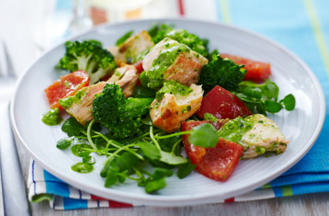 Broccoli and salmon salad  recipe