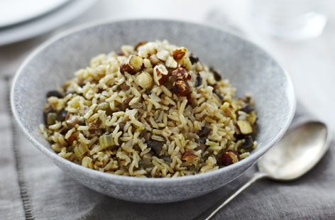 Also known as pilau, pilaf is a versatile rice or grain dish eaten right across Europe, the Middle East and Southeast Asia. This nutty brown rice and mushroom version makes an excellent side dish.