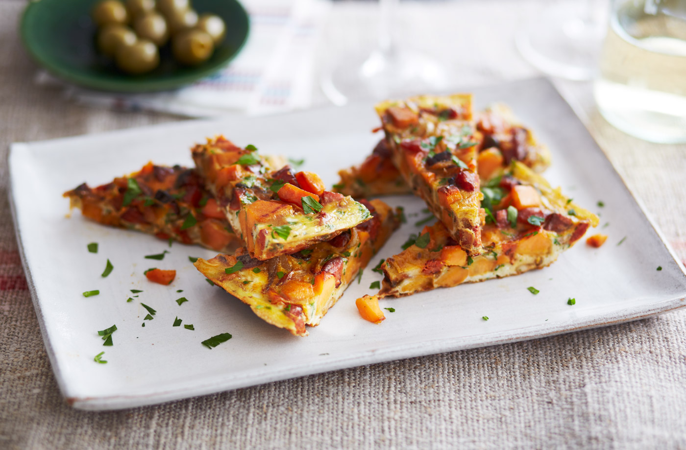 Spanish omelette with chorizo and sweet potato recipe