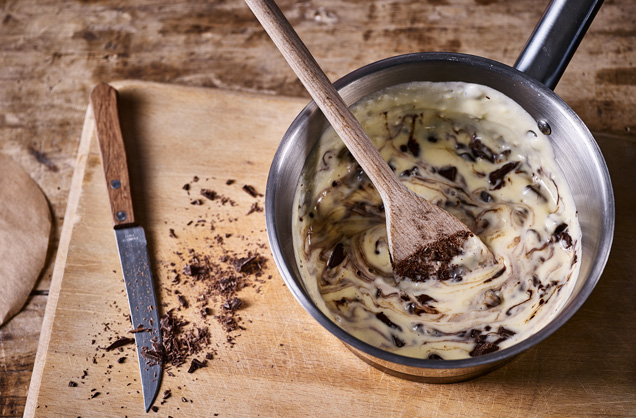 Flavour the custard