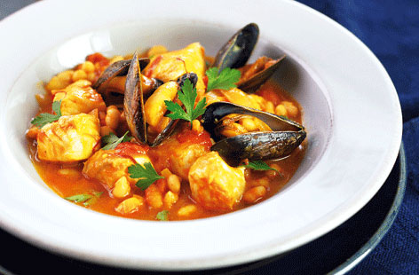 Cod, mussel and saffron stew recipe
