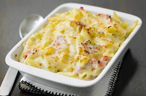 Try this creamy homemade macaroni cheese, made with blue cheese and Cheddar and filled with leeks and ham, it's an irresistible version of this family favourite. Serve it with garlic bread, if you like, to mop up all the sauce –  the family will love it
