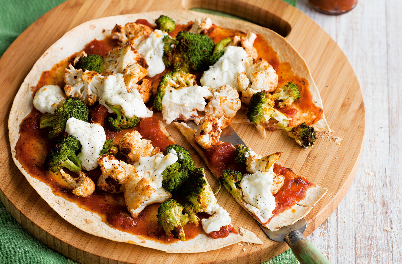 Harissa roasted veg flatbread recipe