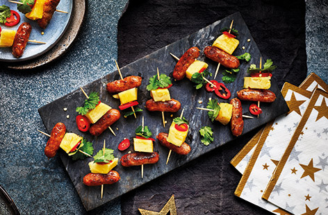 Add a tropical twist to your Christmas celebrations with these pineapple skewers