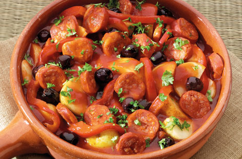 Hearty chorizo sausage stew recipe