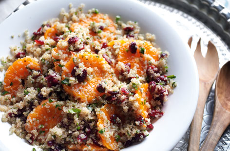 Add some colour into your food this festive season with this pretty jewelled quinoa salad. This stunning dish is speckled with gorgeous jewel tones of pomegranate seeds and cranberries. Not only is it perfect for vegetarians, but it's super healthy too.