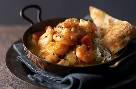 A delicious Keralan prawn curry for two with coconut milk, fresh ginger and aromatic storecupboard spices.