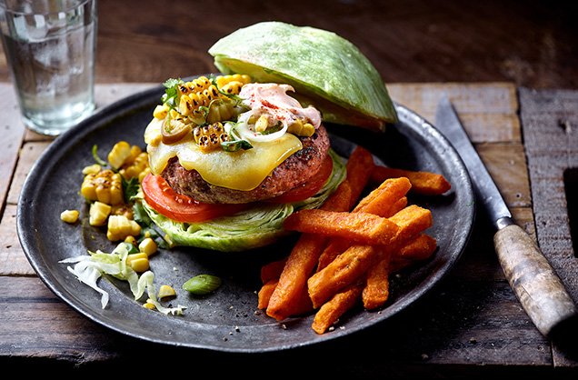 Lettuce wrap burger