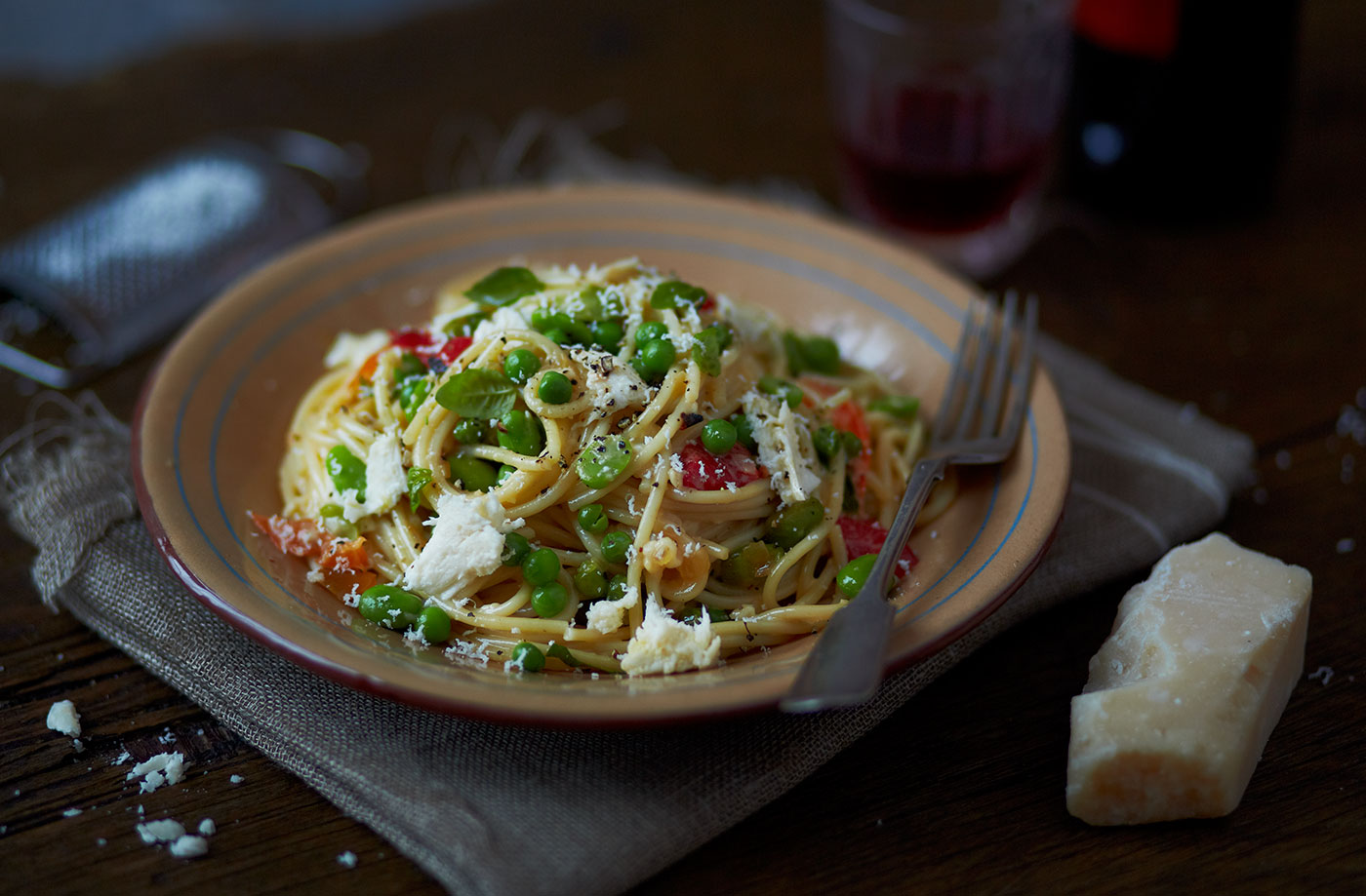 Veggie spaghetti carbonara recipe