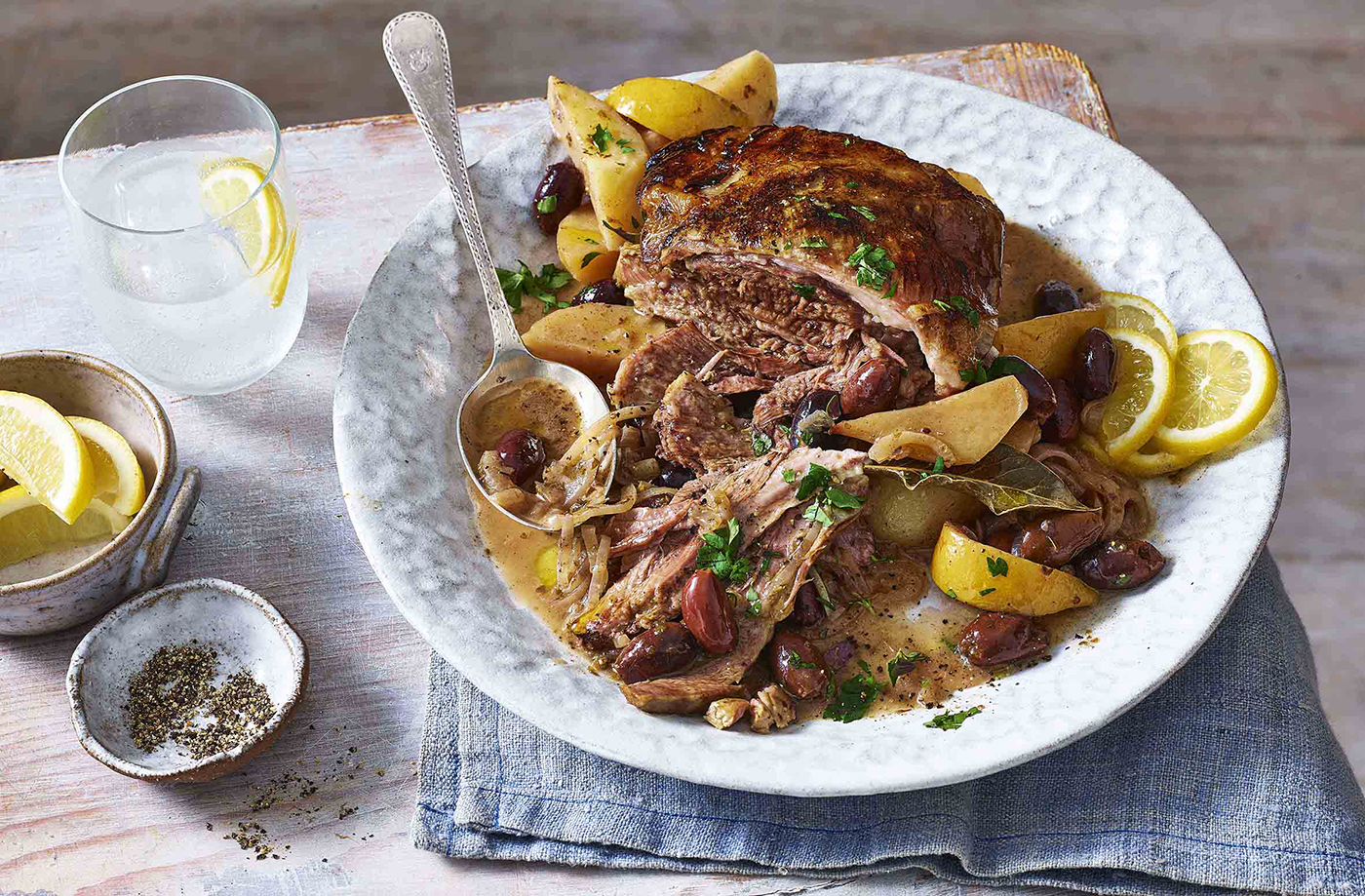 Lamb kleftiko with lemon, olives and garlic recipe