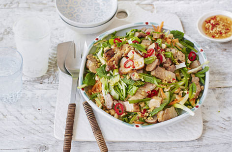 Originating in Lao, larb salad is traditionally made using minced meat, but our tasty twist makes the most of beautifully barbecued pork belly and gives a punchy salad packed with fiery Asian flavour