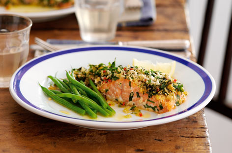 Lemon and chilli crusted salmon  recipe