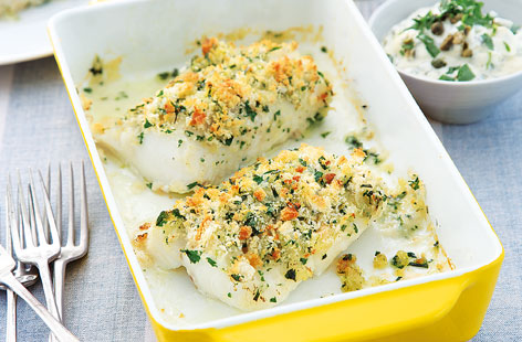 Lemon and herb crusted fish  recipe