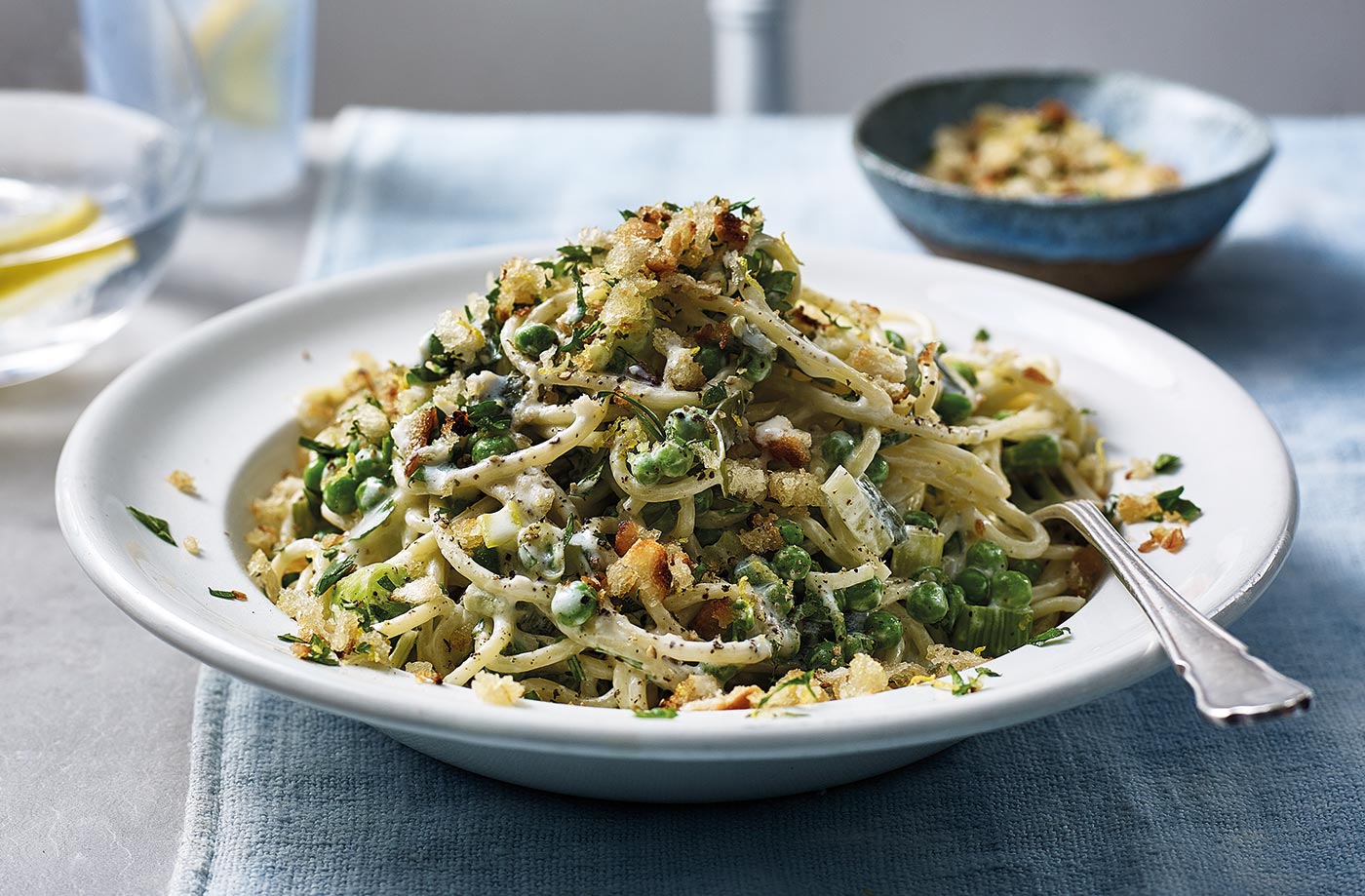 Lemony pea spaghetti recipe