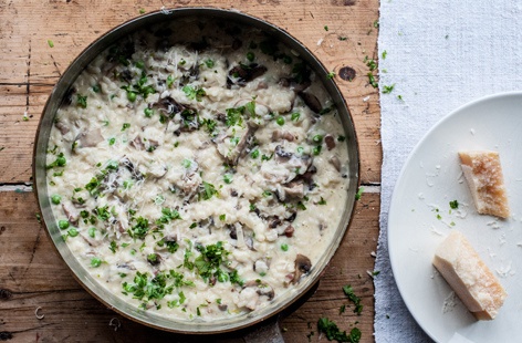 Marcus Wareing's pea and pancetta risotto recipe