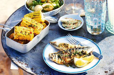 Mackerel with lemon dressing recipe